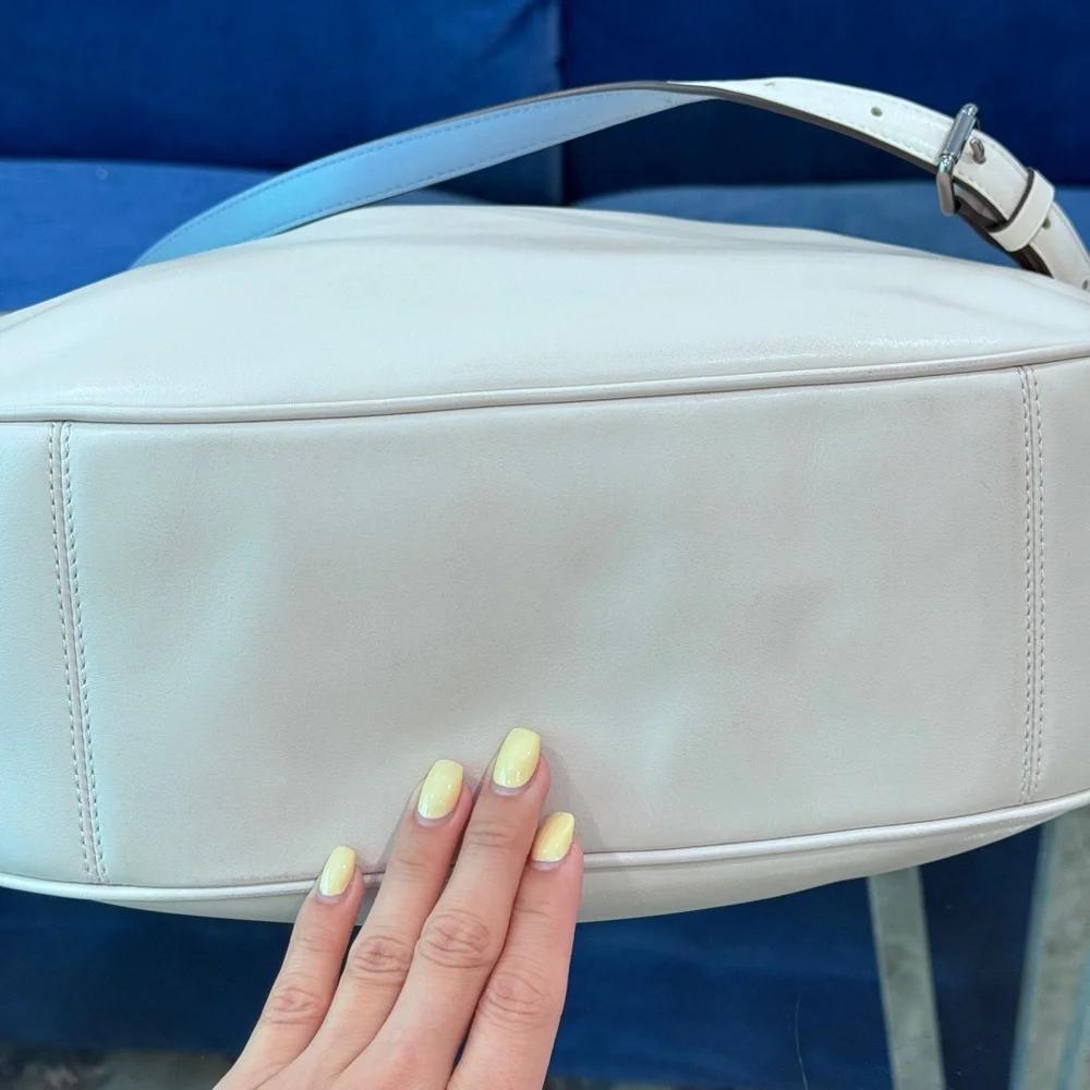Coach Floral‎ Applique Strap Harley Hobo, Chalk
